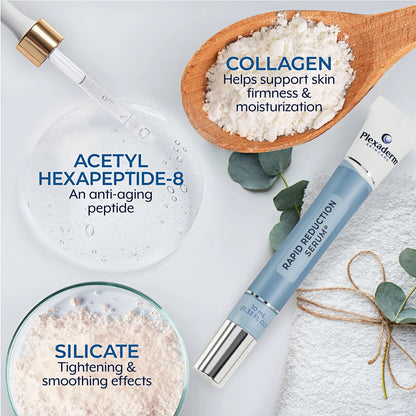 Plexaderm Rapid Reduction Eye Serum - Visibly Reduces Under-Eye Bags, Wrinkles, Dark Circles, Fine Lines & Crow's Feet Instantly, Anti Aging Wrinkle Remover for Face